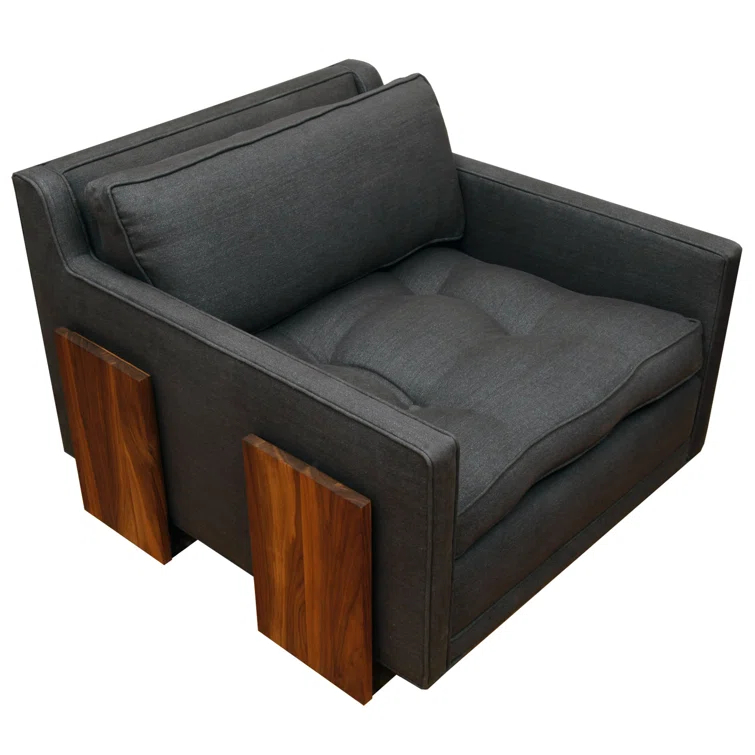 35" Wide Tufted Velvet Armchair