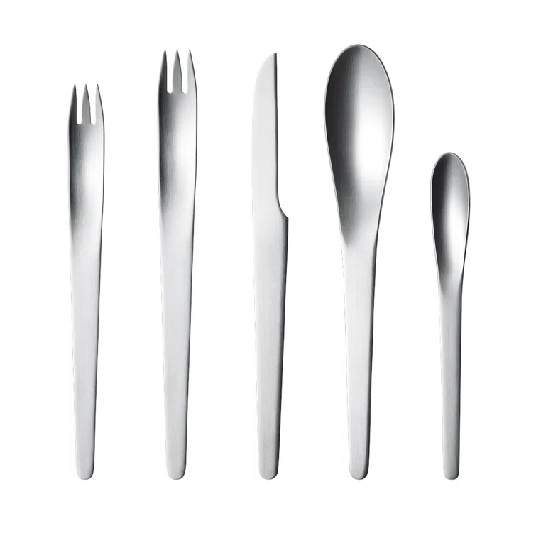 Georg Jensen Arne Jacobson 5 Piece Flatware Set, Service for 1 & Reviews | Wayfair