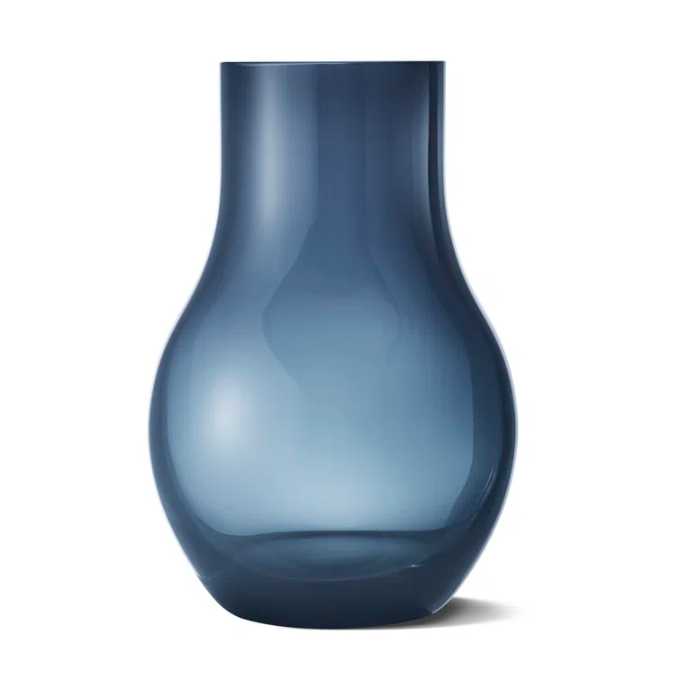 Scandinavian Blue Glass Cafu Table Vase - 8.5" H