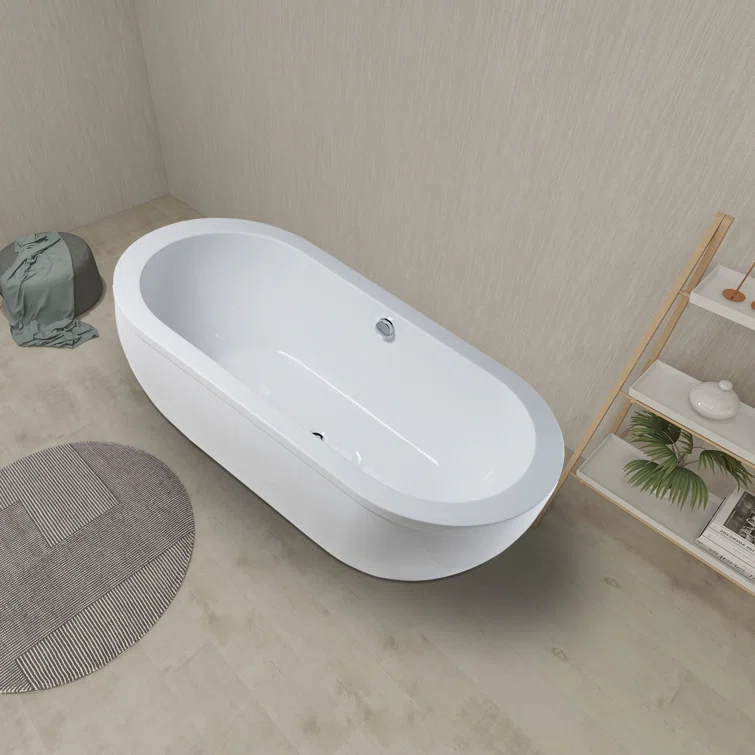 71" x 34" Freestanding Soaking Bathtub
