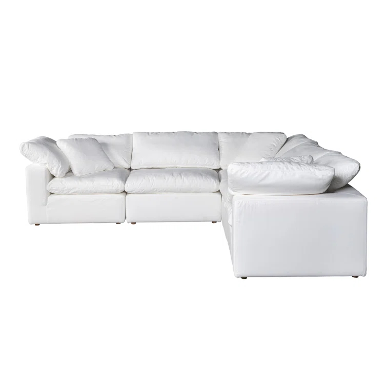 Terra Cream Tufted 5-Piece L-Shaped Modular Sectional