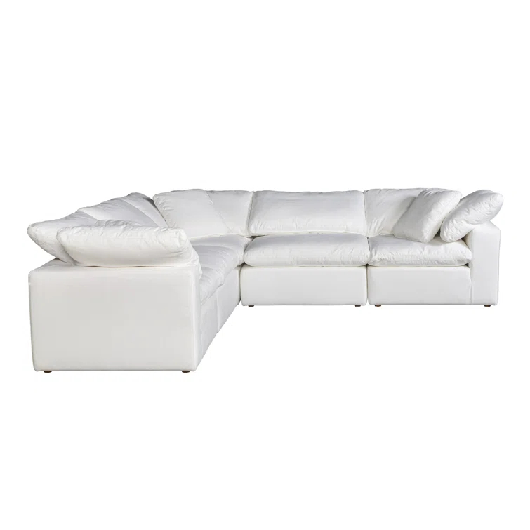 Terra Cream Tufted 5-Piece L-Shaped Modular Sectional