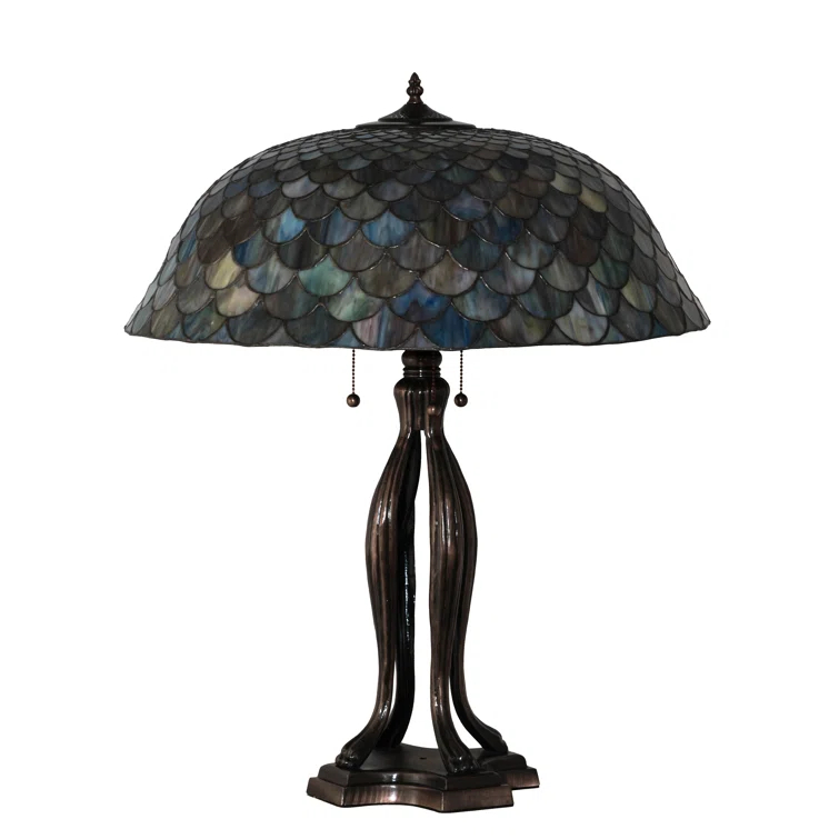 Meyda Lighting 30" High Tiffany Fishscale Table Lamp