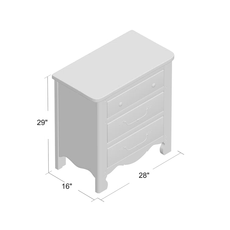 Thorin 3-Drawer Nightstand