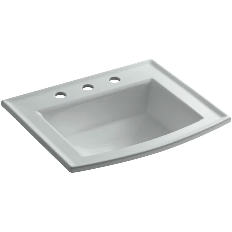 Archer® Vitreous China Rectangular Drop-In Bathroom Sink with Overflow