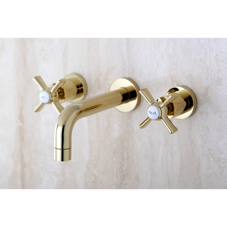 Kingston Brass KS8122ZX Kingston Brass Millennium Two-Handle 3-Hole Wall Mount Bathroom Faucet
