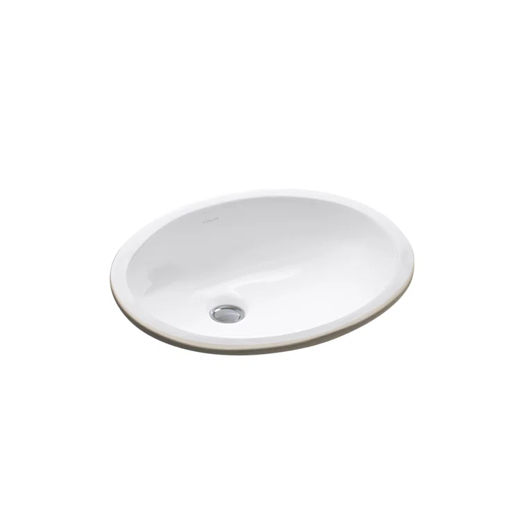 Caxton® Ceramic Oval Undermount Bathroom Sink with Overflow