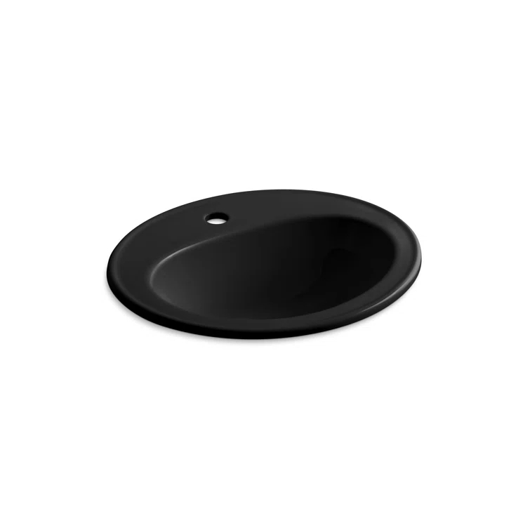 Pennington Ceramic Oval Drop-In Bathroom Sink with Overflow