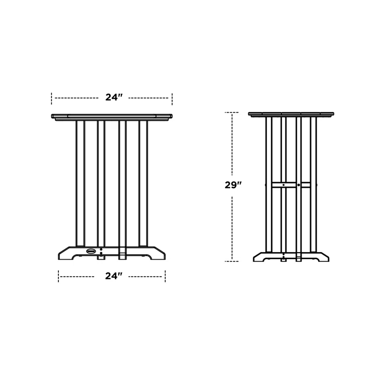 24" Round Farmhouse Bistro Table