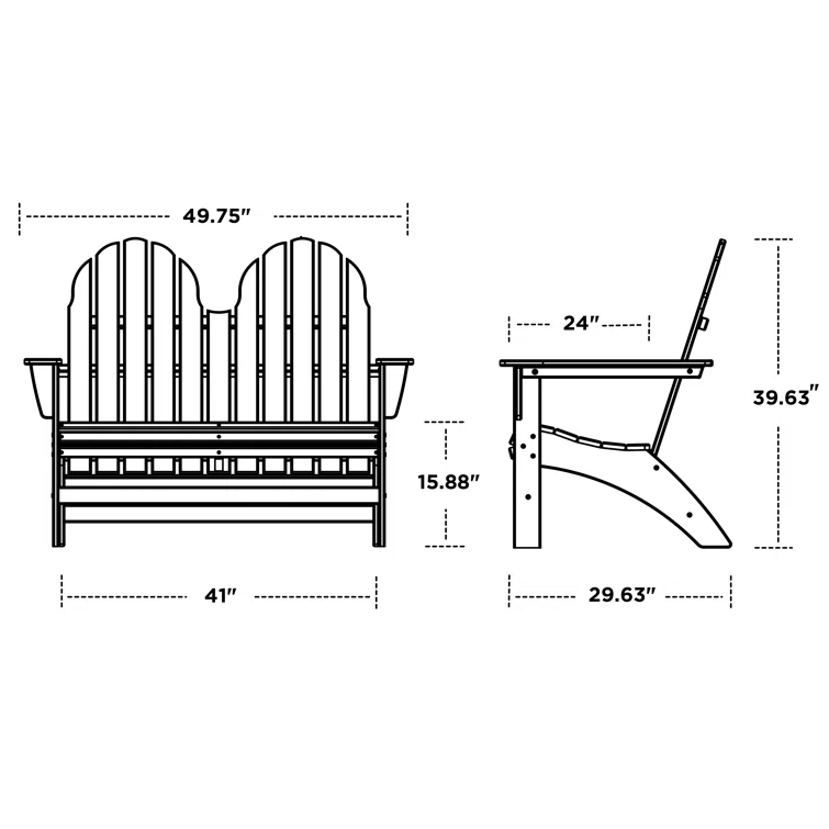 Vineyard 48" Adirondack Bench