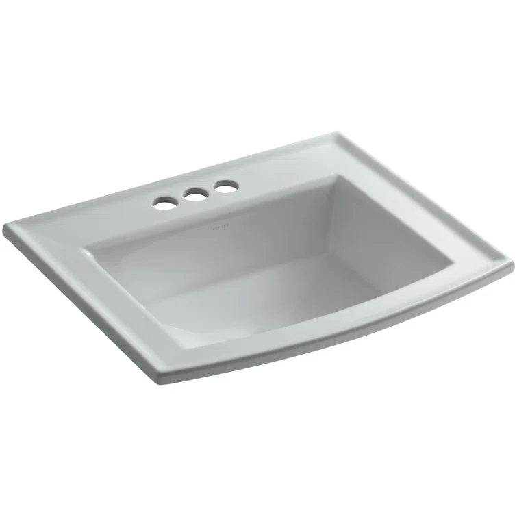 Archer® Vitreous China Rectangular Drop-In Bathroom Sink with Overflow