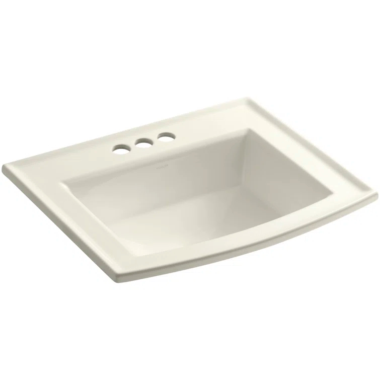 Archer® Vitreous China Rectangular Drop-In Bathroom Sink with Overflow