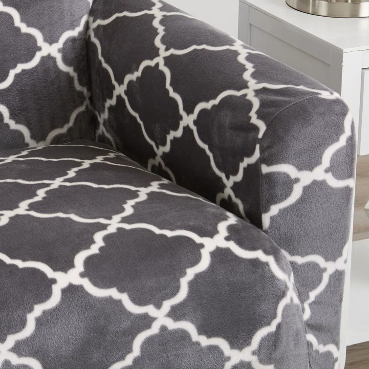 Velvet Plush Printed Stretch Sofa Slipcover