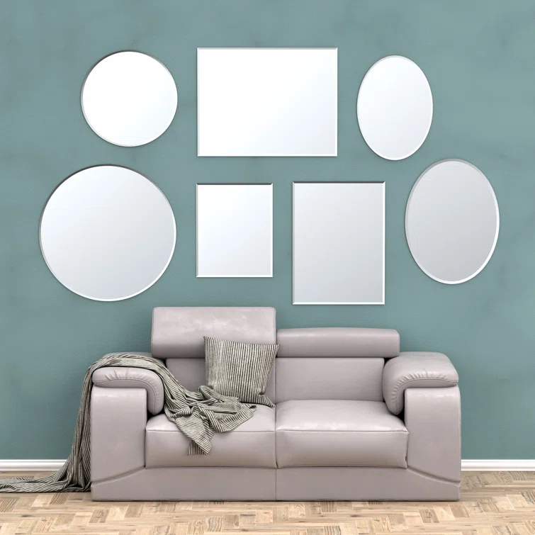 Gatco Flush Mount Frameless Beveled Wall Rectangle Mirror | Mount Landscape or Portrait