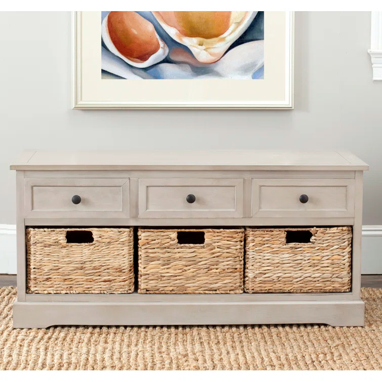 Adayla Solid Wood Drawers Storage Bench