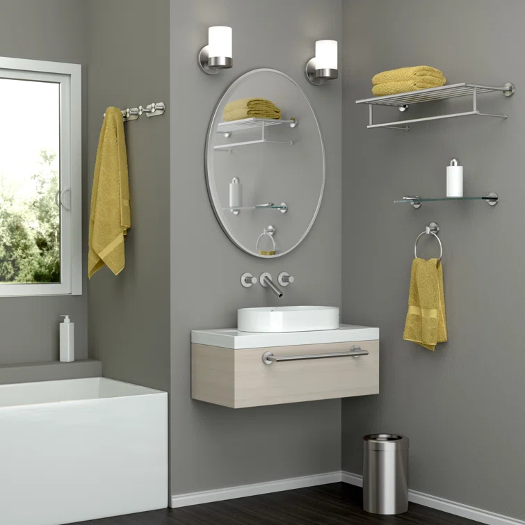 Wall Mount 25.75" W Towel Rack with Towel Bar