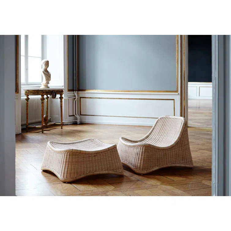 Sika Design Nanna Ditzel Chill Rattan Chair and Stool | Wayfair