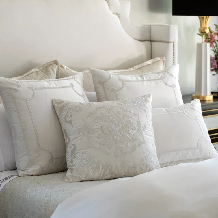 Lili Alessandra Vendome Appliqued Feather Throw Pillow