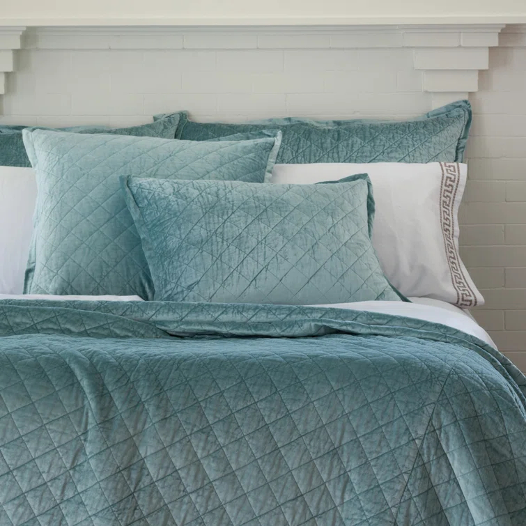 Lili Alessandra Chloe Velvet Feathers Geometric Euro Pillow | Wayfair
