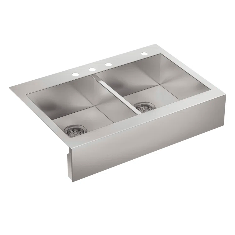 Vault™ 35.75" L x 24.3125" W Double Basins Farmhouse Kitchen Sink