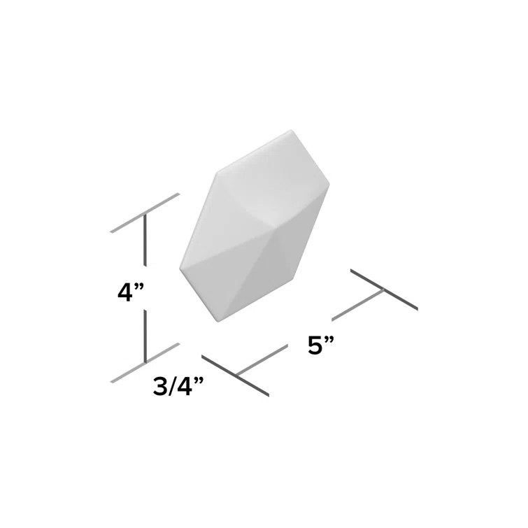 Hedron 4" x 5" Straight Edge Ceramic Singular Wall Tile