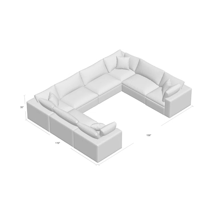 Modway Copper Grove Hrazdan Down-filled Over-stuffed 8-piece Sectional Sofa Set