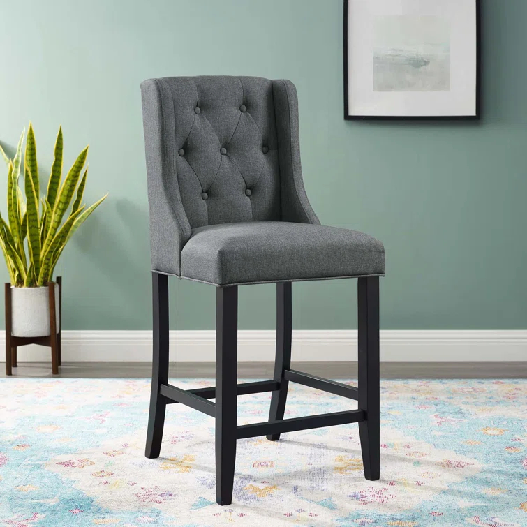 Modway Baronet Tufted Button Upholstered Fabric Stool