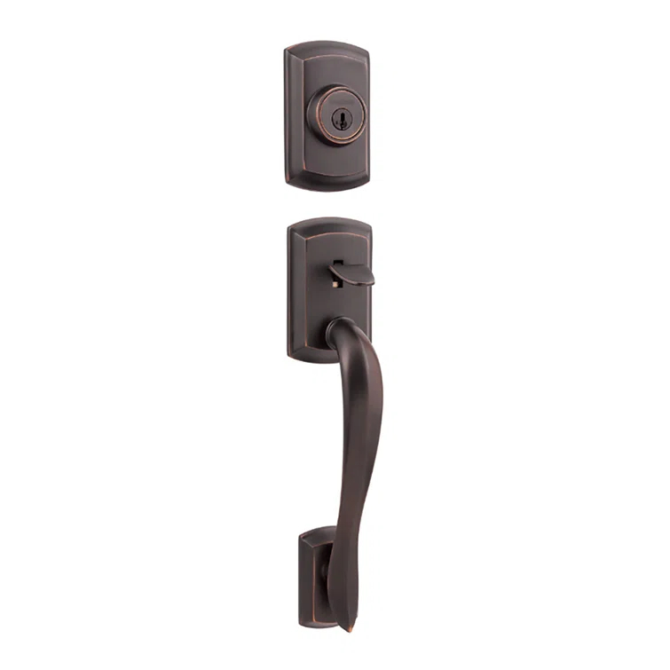 Avalon Exterior Portion Handleset with Single Cylinder Deadbolt (Interior Portion Sold Separately)