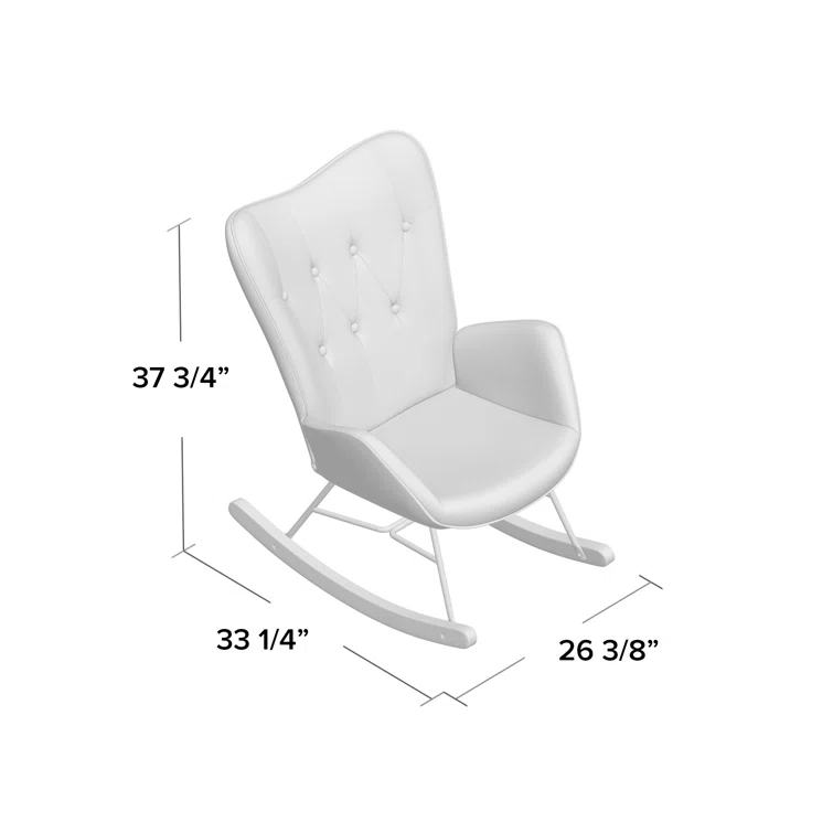 Channel Velvet High Back Arms Rocking Accent Chair
