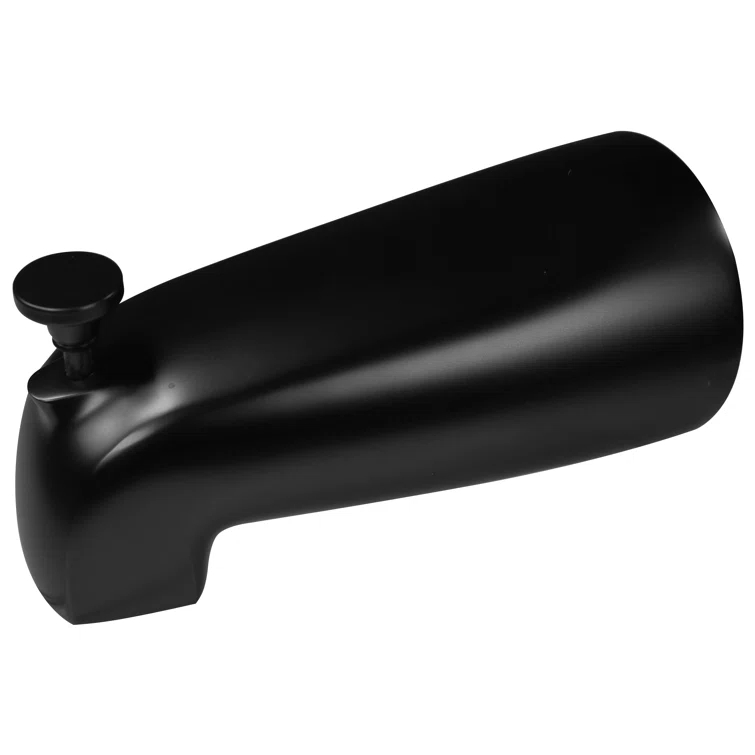 5-1/2" Reach Brass Wall Mount Tub Spout with Nose Diverter