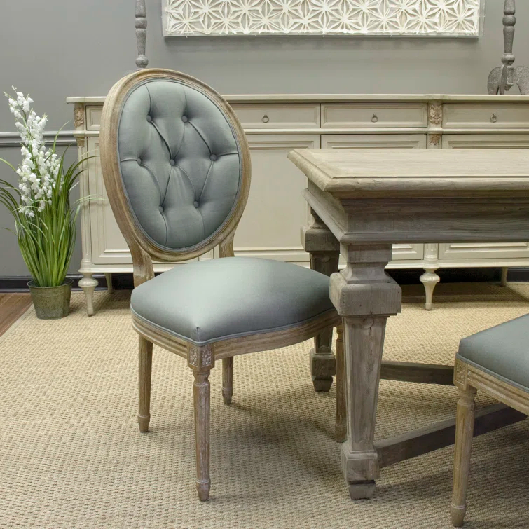 Asta 21" Wide Tufted Linen Side Chair