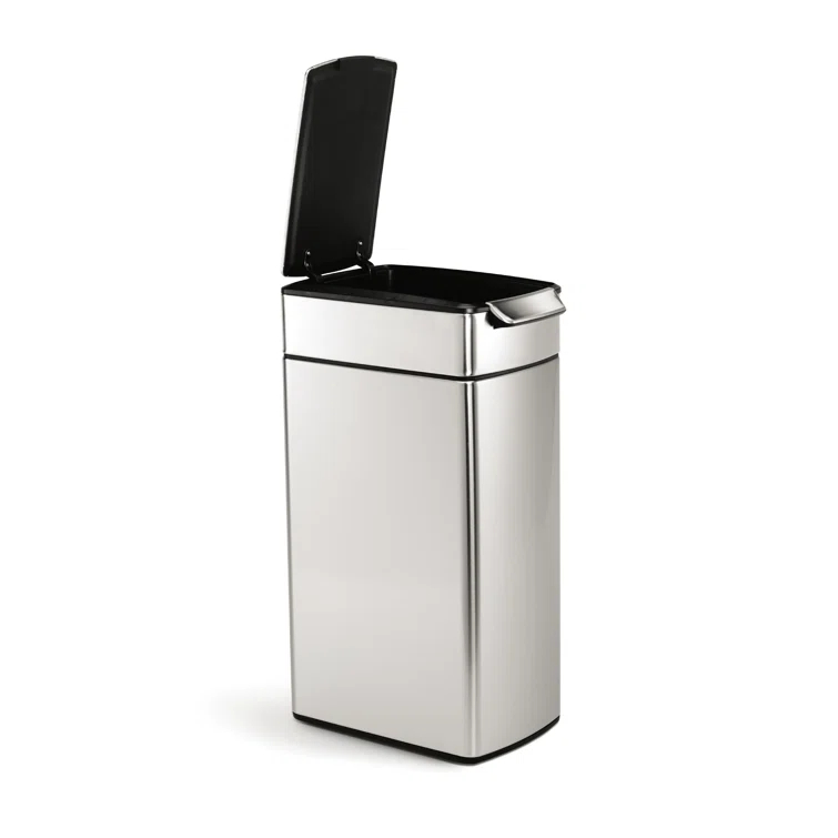 simplehuman 40 Liter / 10.6 Gallon Slim Touch-Bar Kitchen Trash Can, Brushed Stainless Steel