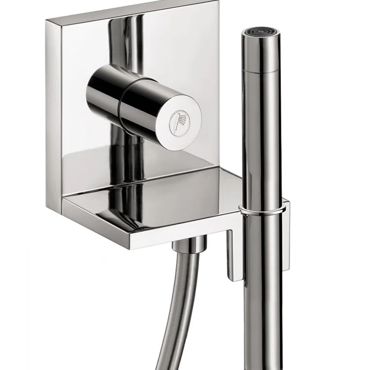 Showersolutions Luxury Handheld Shower Head Holdermodern Coordinating In Chrome, 12651001