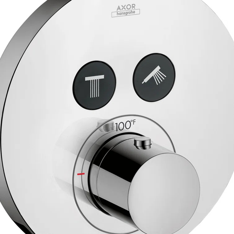 Citterio Showerselect Modern 1-Handle 7-Inch Wide , Temperature Memory, Thermostatic Valve Trim Only, With Diverter In Chrome, 36723001