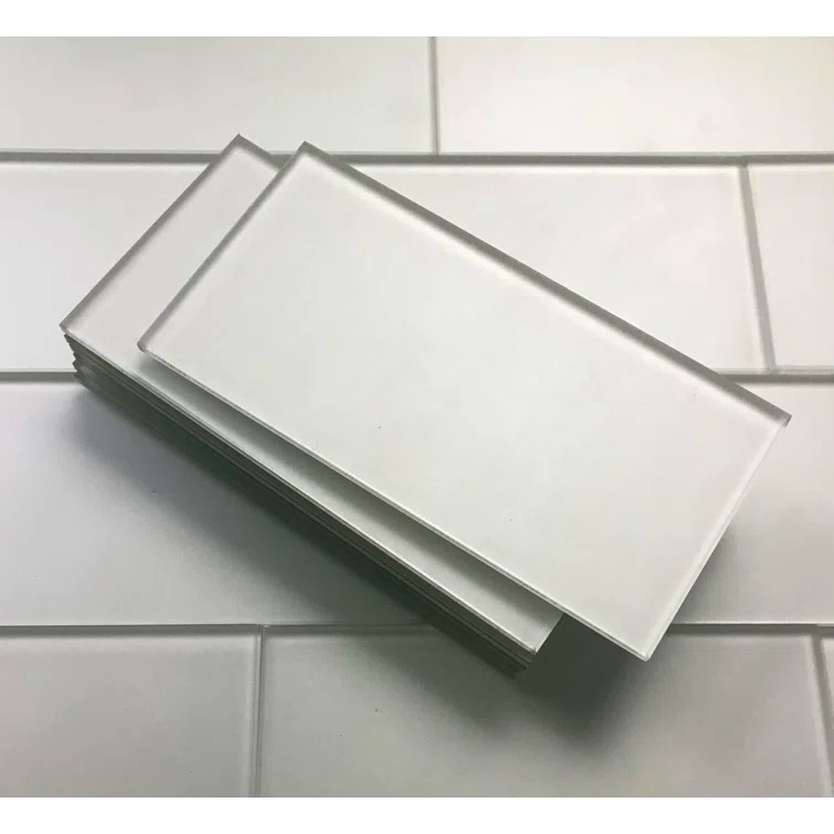 Forever Matte 3 in. x 6 in. Diamond Grade Glass Straight Edge Subway Decorative Kitchen & Bathroom Wall Tile