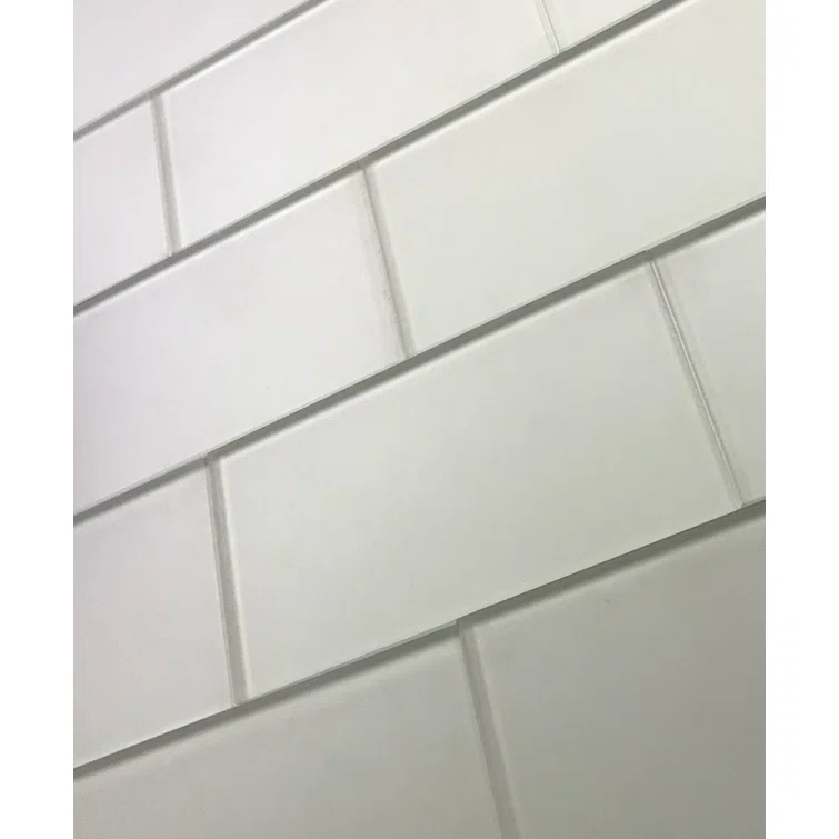 Forever Matte 3 in. x 6 in. Diamond Grade Glass Straight Edge Subway Decorative Kitchen & Bathroom Wall Tile
