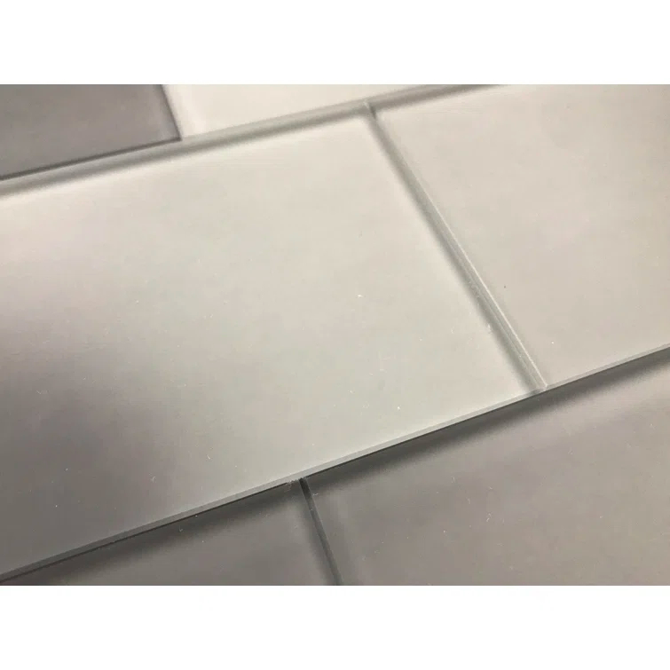 Forever Matte 3 in. x 6 in. Diamond Grade Glass Straight Edge Subway Decorative Kitchen & Bathroom Wall Tile