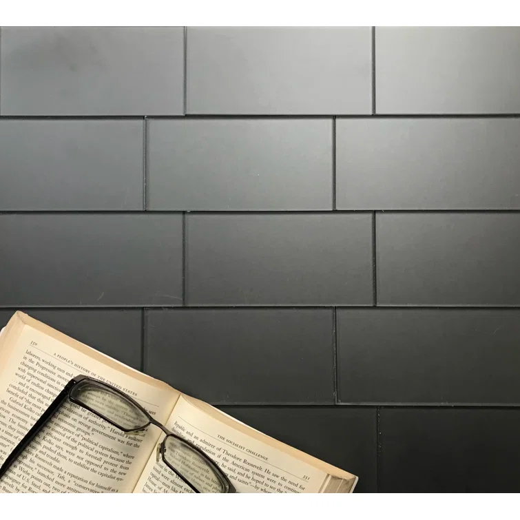 Forever Matte 3 in. x 6 in. Diamond Grade Glass Straight Edge Subway Decorative Kitchen & Bathroom Wall Tile