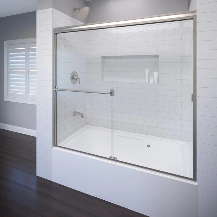 Classic 56" W x 57" H Bypass Frameless Tub Door