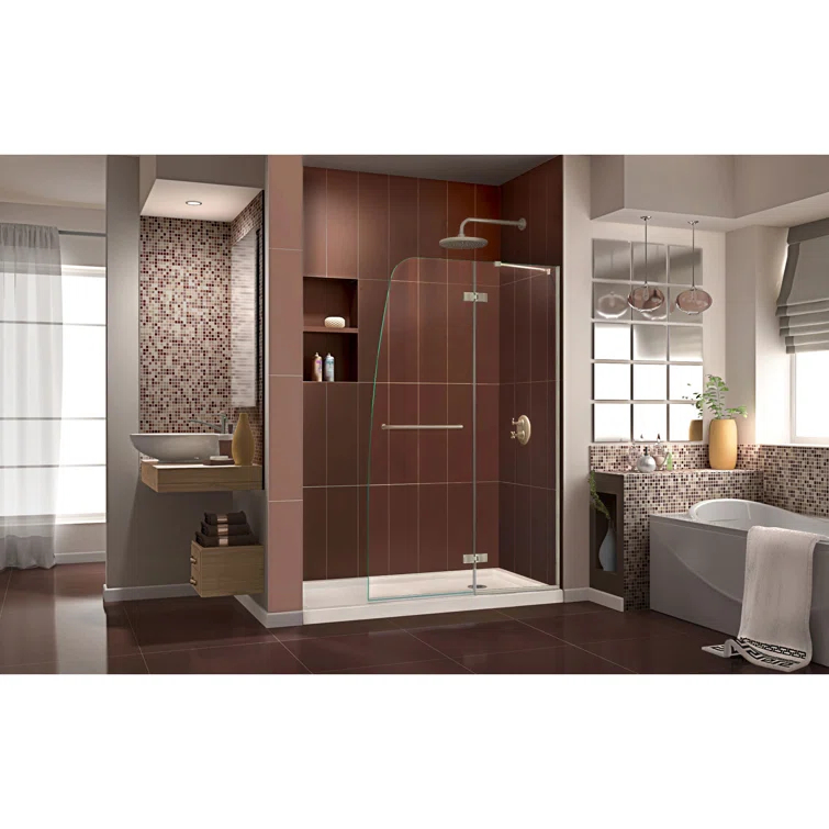 Aqua Ultra 36 in. D x 60 in. W x 74 3/4 in. H Frameless Shower Door