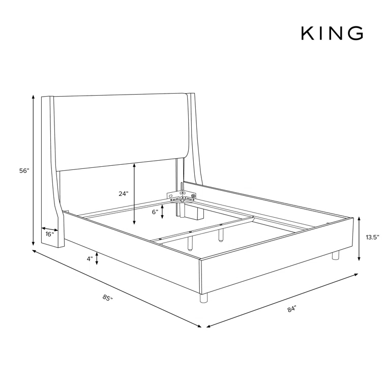 Annabel Upholstered Wingback Bed