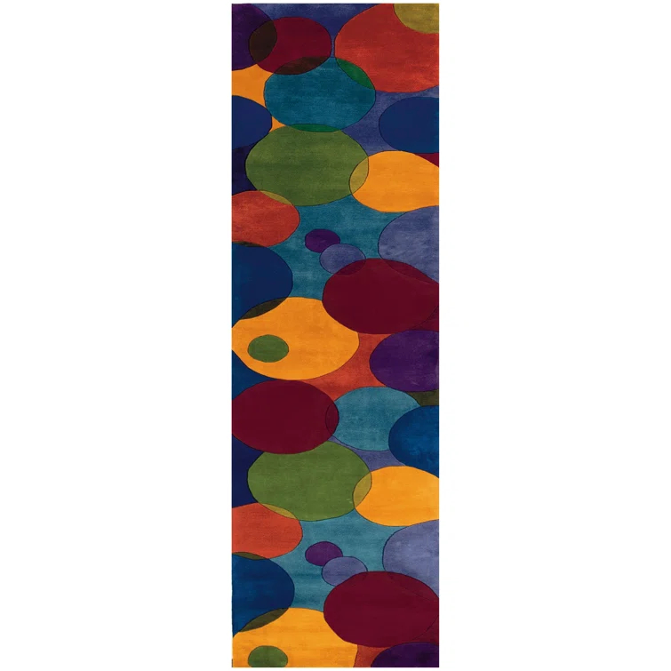 Beucher Abstract Handmade Tufted Wool Blue/Red/Green/Yellow Area Rug