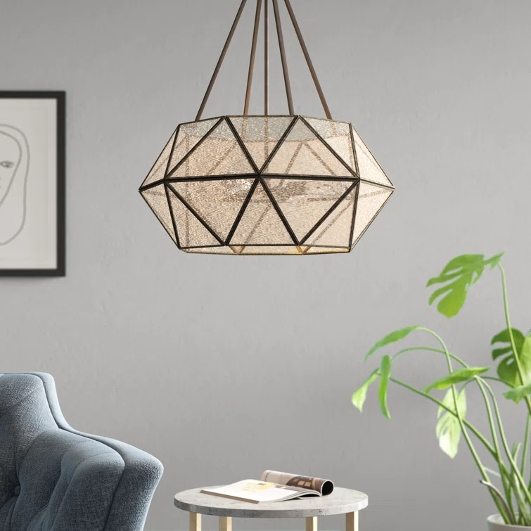 Sky 4 Light Metal Dimmable Geometric Chandelier