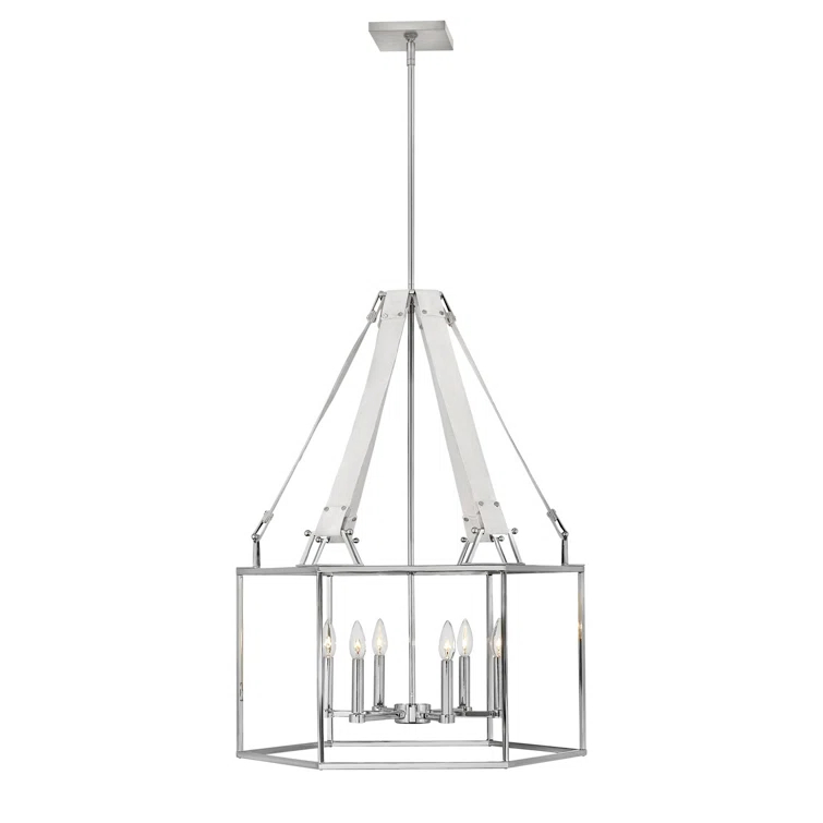 Monroe 6 - Light Lantern Geometric Chandelier