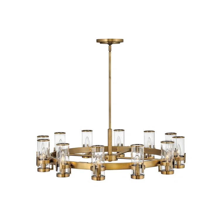 Kameliya 12 - Light Dimmable Wagon Wheel Chandelier