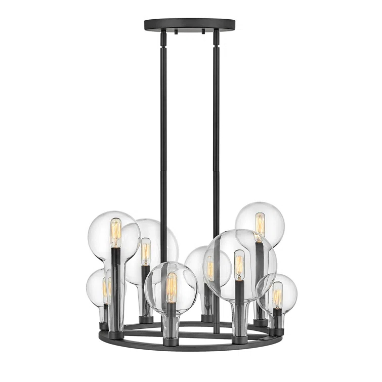 Hennig Ring Chandelier - Black / 24"Dia