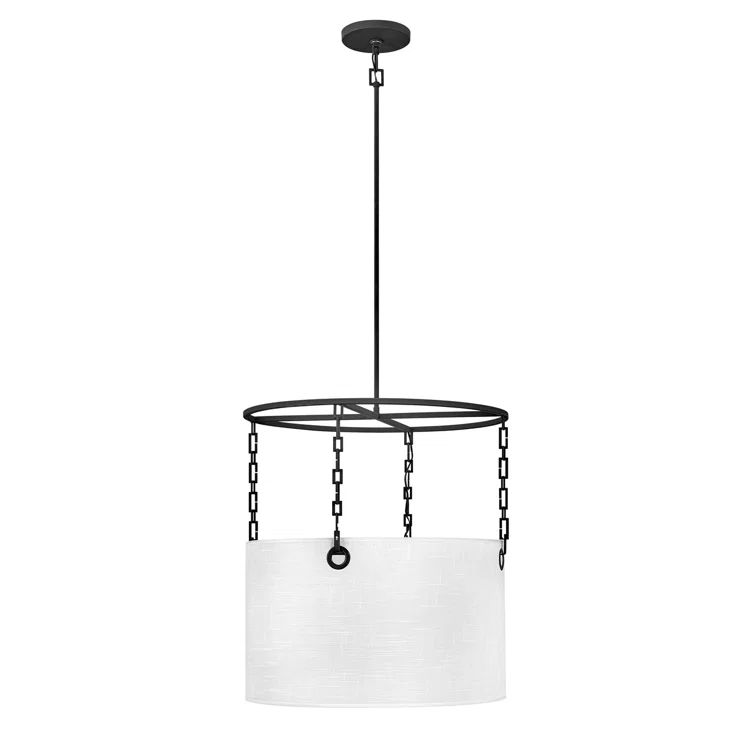 Tribeca 4 - Light Shaded Drum Chandelier