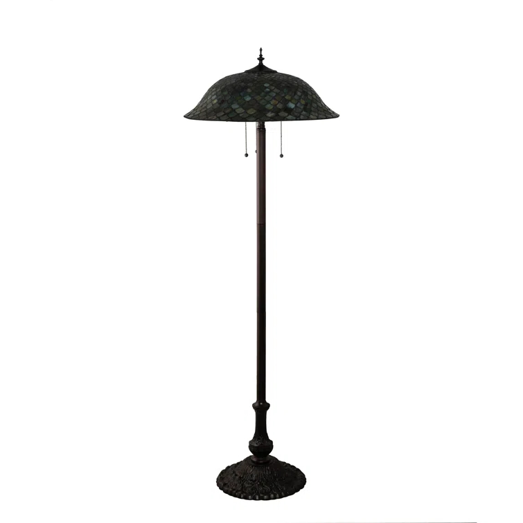 Meyda Tiffany 71245 3 Light 62" Tall Tiffany Floor Lamp - MultiColor
