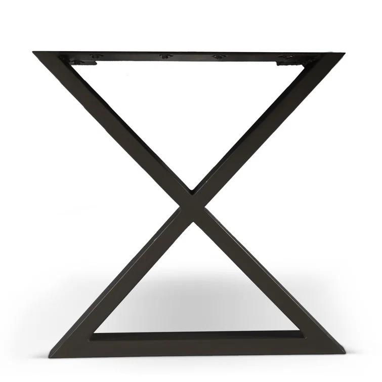 Ebonized Acacia Wood & Black Aluminum 116" Transitional Dining Table