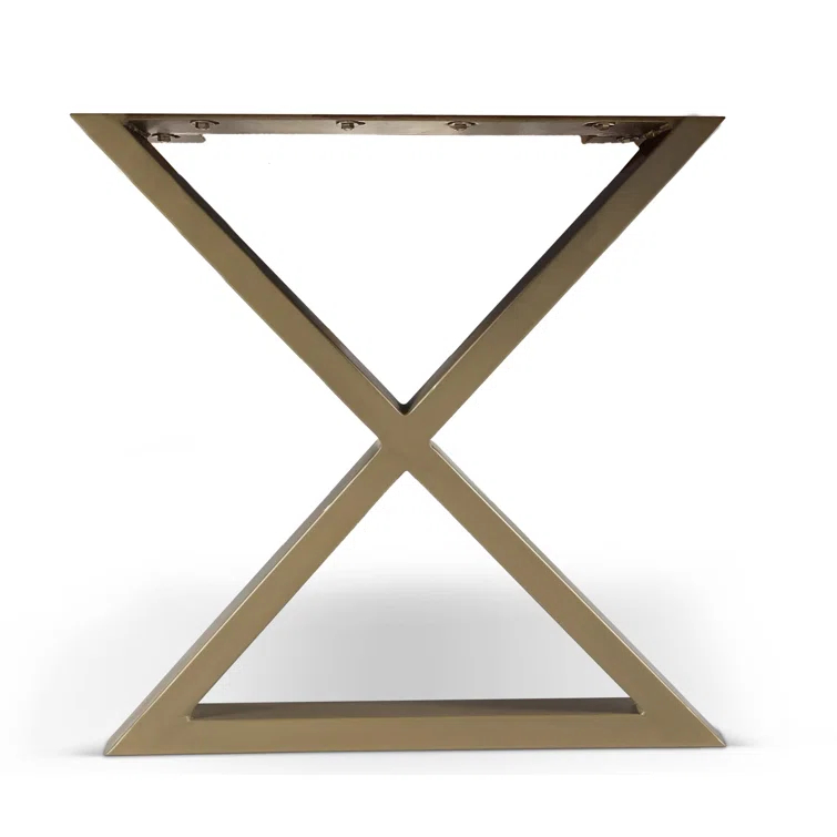 Americano Acacia Wood & Brass X-Base 116" Dining Table